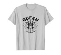 Queen of Overthinking Retro Crown Graphic Camiseta, Hombre, Plata, S