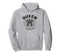 Queen of Overthinking Retro Crown Graphic Sudadera con Capucha, Unisex para Adultos, Gris Jaspeado, S