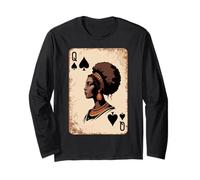 Queen of Spades Afro Beauty African Regal Playing Mujeres Hombres Manga Larga