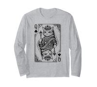Queen of Spades Royal Cat Vintage - Juego de Cartas Manga Larga