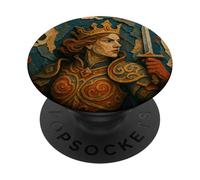 Queen of Spades Warrior Medieval Fantasy Card Lucky Poker PopSockets PopGrip Adhesivo