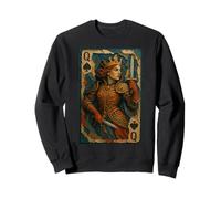 Queen of Spades Warrior Medieval Fantasy Card Lucky Poker Sudadera