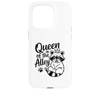 Queen of The Alley Funny Trash Panda Raccoon Carcasa para iPhone 15 Pro