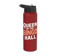 Queen of The Bingo Hall - Jugador de bingo Stainless Steel Insulated Water Bottle