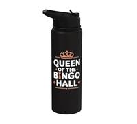 Queen of The Bingo Hall - Jugador de bingo Stainless Steel Insulated Water Bottle