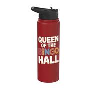 Queen of The Bingo Hall - Jugador de bingo Stainless Steel Insulated Water Bottle