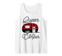 Queen of The Camper Buffalo Mujer Camper Camping Traveler Camiseta sin Mangas