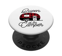 Queen of The Camper Buffalo Mujer Camper Camping Traveler PopSockets PopGrip Adhesivo