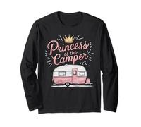 Queen of The Camper Funny Camping Van Trailer Outdoor Women Manga Larga