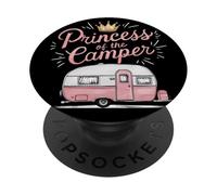 Queen of The Camper Funny Camping Van Trailer Outdoor Women PopSockets PopGrip Adhesivo