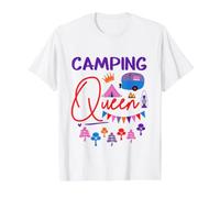 Queen of The Camper Lindo RV Glamping Squad Fun Camping Life Camiseta gráfica económica, Hombre, Blanco, M