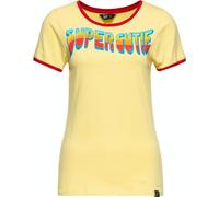 Queen Parafina Señoras Super Cutie Vintage Ringer Camiseta Soft Yellow XL