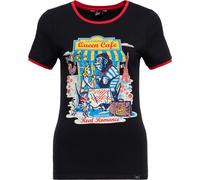 Queen Parafina Señoras Vintage Contrast Camiseta "Queen Cafe" QKU41002 S