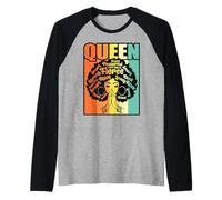 Queen Pray Powerful Melanin Queen Women Black Girl Oración Camiseta Manga Raglan