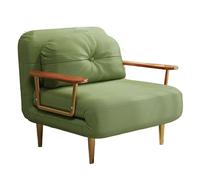 Queen Size Pull out Couch Bed, Removable Washable Velvet Sofa Chair, 6-Position Adjustable Backrest, Foldable Guest Bed for Living Room, Apartment, Office (Green, 190x80x33cm)