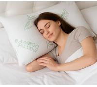 Queen Size Rayon Derived from Bamboo Pillow for Sleeping, Cooling Shredded Memory Foam Bed Pillows Set - Back, Stomach, Side Sleepers, Removable Cover, Adjustable to Firm/Soft, Queen (Pack of 1)