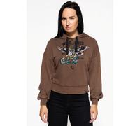 Queen Sudadera con capucha de parafina QKI14002 Marrón oscuro M