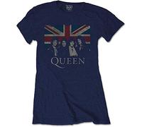 Queen - T-Shirt # L Ladies Blue # Vintage Union Jack