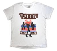 Queen - T-Shirt # M White Ladies # 1976 Tour Silhouettes