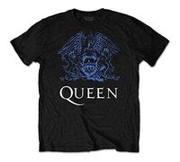 Queen - T-Shirt # S Unisex Black # Blue Crest