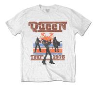 Queen - T-Shirt # Xl White Unisex # 1976 Tour Silhouettes
