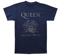 Queen - The Braided Rug( ) Queen Greatest Hits II - Camiseta, con manga corta, con cuello redondo para mujer, Azul, Medium