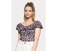 Queen Top de volantes Kerosin con estampado Leoit QK4215178001 Leo XS