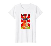 Queen Tour Oficial de América del Sur Japón 1981 Camiseta, Mujer, Blanco, L