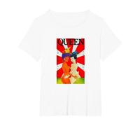 Queen Tour Oficial de América del Sur Japón 1981 Camiseta, Mujer Tallas Grandes, Blanco, 3XL Grande