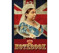 Queen Victoria Notebook/Journal - Hardcover Glossy finish: Shabby Chic Queen Victoria Notebook featuring a Victorian lithograph of the Queen against a backdrop of the Union flag.