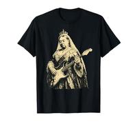 Queen Victoria Playing Guitar England Rocker Retro Vintage Camiseta