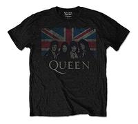 Queen 'Vintage Union Jack' (Black) Kids T-Shirt (9-10 Years)