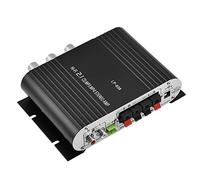 Queen.Y Mini Amplificador Audio de Coche, Hifi 2.1 Estéreo Bajo Auto Car Home Audio Potencia Digital Negro