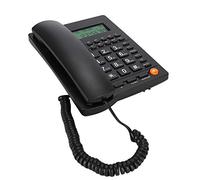 Queen.Y Teléfono con Cable de Escritorio Teléfono Fijo con Pantalla Retroiluminada Identificación de Llamadas Y Función de Llamada en Espera para Oficina en Casa Hotel Restaurante Negro