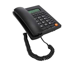 Queen.Y Teléfono con Cable de Escritorio Teléfono Fijo con Pantalla Retroiluminada Identificación de Llamadas Y Función de Llamada en Espera para Oficina en Casa Hotel Restaurante Negro