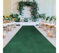 QueenDream Camino de Pasillo para Ceremonia de Boda, Camino de Terciopelo Verde, 1.4 m x 4.5 m, decoración de recepción de Boda