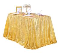 QueenDream - Mantel rectangular de lentejuelas doradas brillantes de 90 x 132 pulgadas para decoraci n de bodas y fiestas de cumplea os