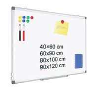 QUEENLINK Pizarra blanca magnética, pizarra blanca grande de 50 x 70 cm para el hogar y la oficina, calendario montado en la pared, marco de aluminio, pizarra de borrado en seco con bandeja para