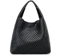 Queenoris Bolsa tejida para mujer, Negro