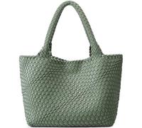 Queenoris Tejida 1135, Mano, Hombro, Bolsa Hobo Mujer, Verde Frijol