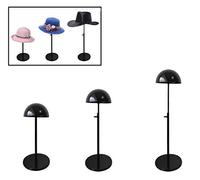 Queens 3 unidades negro altura ajustable gorro soporte organizador diseño en forma de cúpula de metal de mesa peluca Display Rack