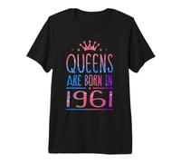 Queens Are Born In 1961 65 Years Old Funny 65th Birthday Camiseta Premium