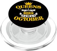 Queens Are Born In October for October Birthdays PopSockets PopGrip para MagSafe