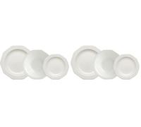 Queen's Artic White Vajilla Cerámica 12 Piezas - 4 Personas Blanco (Paquete de 2)