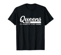 Queens NYC Camisas Hombres, Mujeres Niños Su Donde Comienza Mi Historia Camiseta