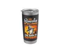 Queens Of Halloween Are Born In October Birthday Vaso térmico de acero inoxidable de doble pared