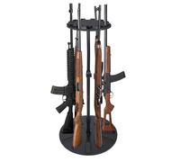 QUEENSDOWN Estante giratorio de 360 grados de alta calidad, altura ajustable de 24 niveles para 12 rifles, almacenamiento seguro con madera maciza renovable y acolchado EVA, ideal para organizador