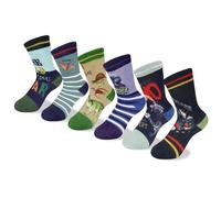 Queenshin Set de 6 Pares de Calcetines Dibujos Respetuoso Niño Calcetines de Dinosaurio Casuales y Cómodos Calcetines de Algodón para Niños de 1 a 8 Años