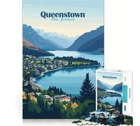 Queenstown, Nueva Zelanda Rompecabezas de 1000 Piezas para Adolescentes Mejora la Memoria Cómodo y Relajante Corte Firme Regalo Festivo (38x52cm)
