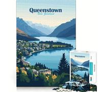 Queenstown, Nueva Zelanda Rompecabezas de 1000 Piezas para Adultos Juguete de lógica Mental Tiempo de Tranquilidad Corte Firme (38x26cm)
